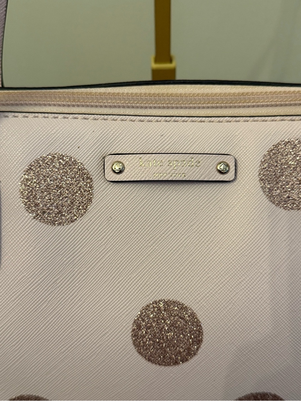 Kate Spade Haven Lane Hani “Plum Dawn” Glitter Polka Dot Tote ✨ - Picture 3 of 11